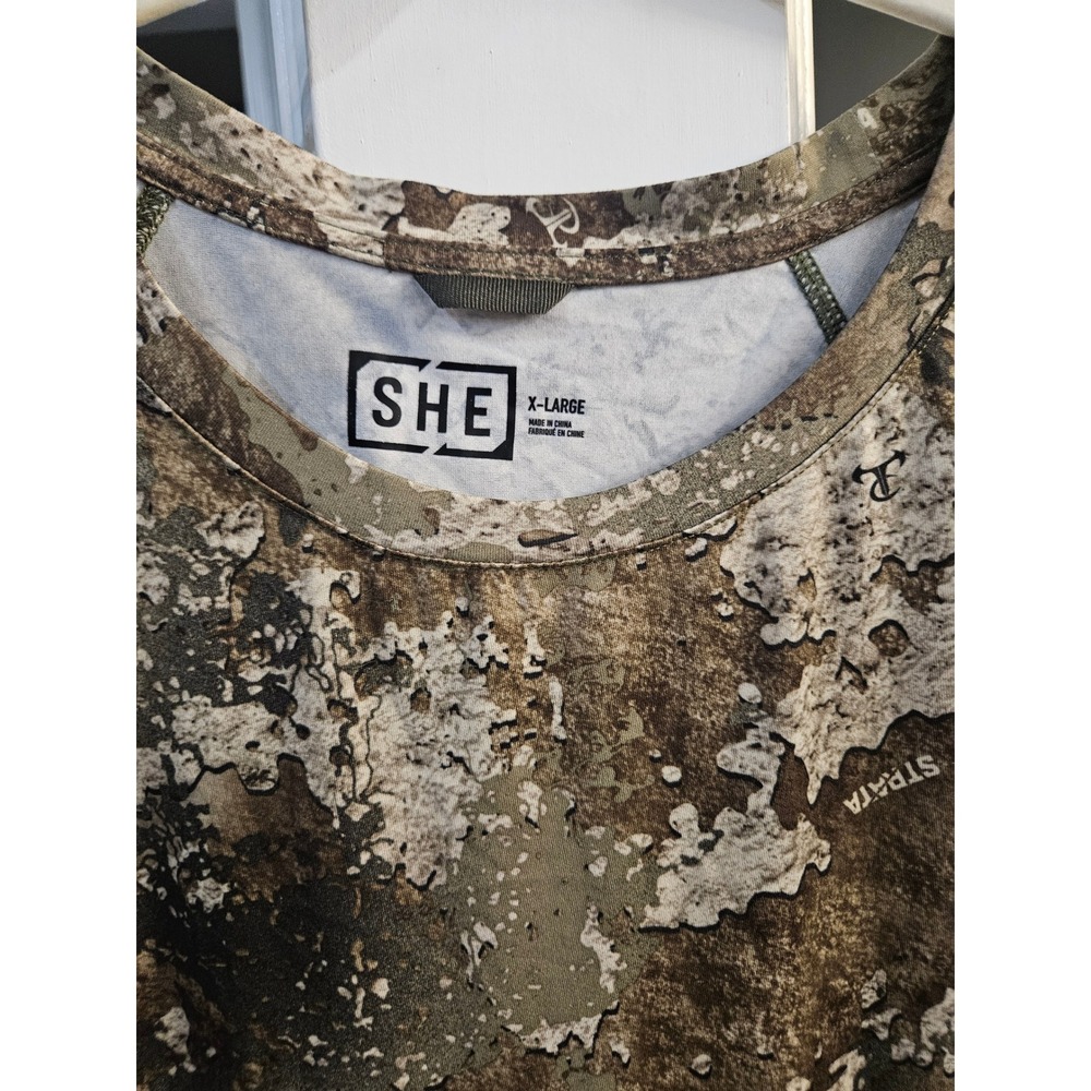 SHE Outdoor Womens TrueTimber Strata Camo Hunting Shirt XL Short Sleeve Tee